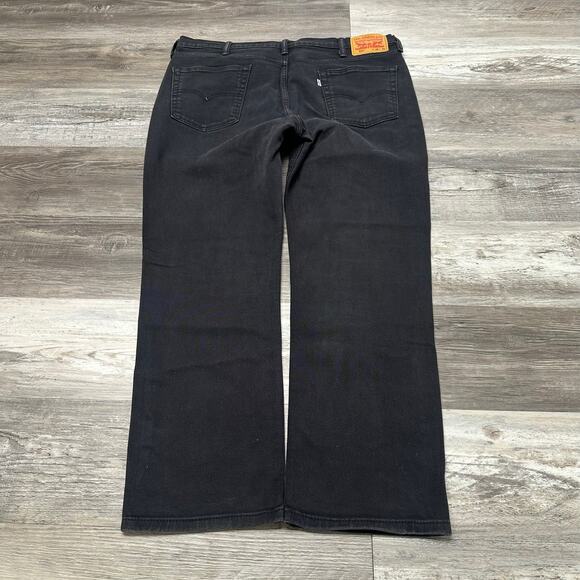 Levis 514 Black Mens 38x30 Stretch Regular Straight Leg Denim Jeans White Tab‎ - Picture 3 of 13